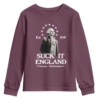 Funny Suck It England Youth Sweatshirt 4th of July 1776 George Washington - Wonder Print Shop