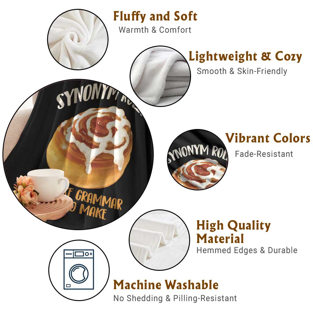 Funny Synonym Rolls Just Like Grammar Used To Make Throw Blanket Cinnamon Rolls Grammar Pun