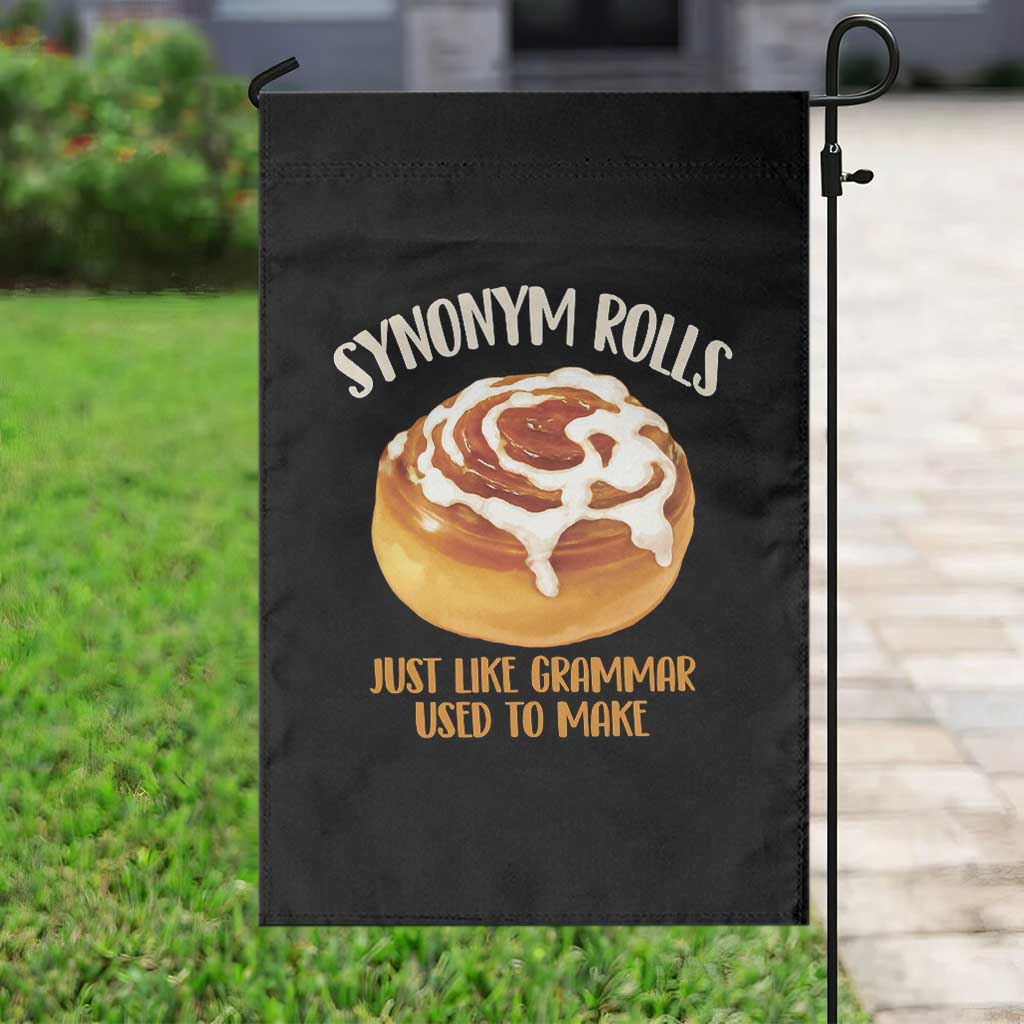 Funny Synonym Rolls Just Like Grammar Used To Make Garden Flag Cinnamon Rolls Grammar Pun