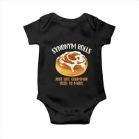 Funny Synonym Rolls Just Like Grammar Used To Make Baby Onesie Cinnamon Rolls Grammar Pun