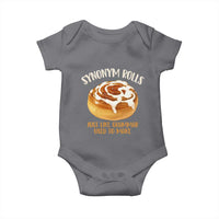 Funny Synonym Rolls Just Like Grammar Used To Make Baby Onesie Cinnamon Rolls Grammar Pun