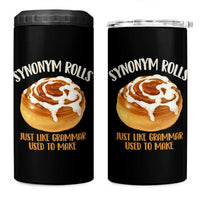 Funny Synonym Rolls Just Like Grammar Used To Make 4 in 1 Can Cooler Tumbler Cinnamon Rolls Grammar Pun