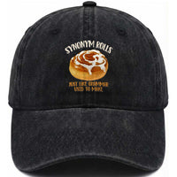 Funny Synonym Rolls Just Like Grammar Used To Make Washed Cotton Baseball Cap Cinnamon Rolls Grammar Pun
