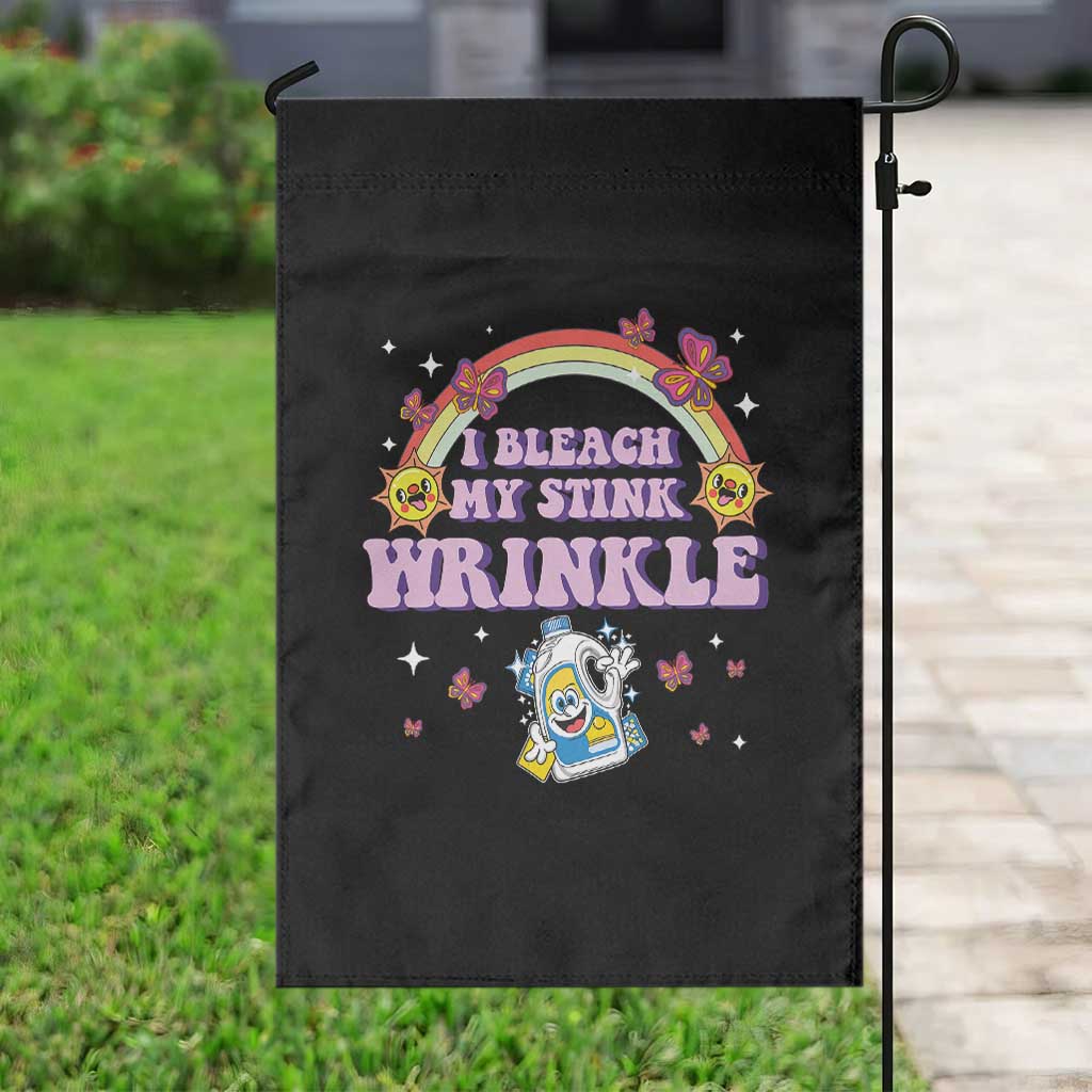 Funny I Bleach My Stink Wrinkle Garden Flag Gag Adult Humor Rainbow Bleach Bottle - Wonder Print Shop