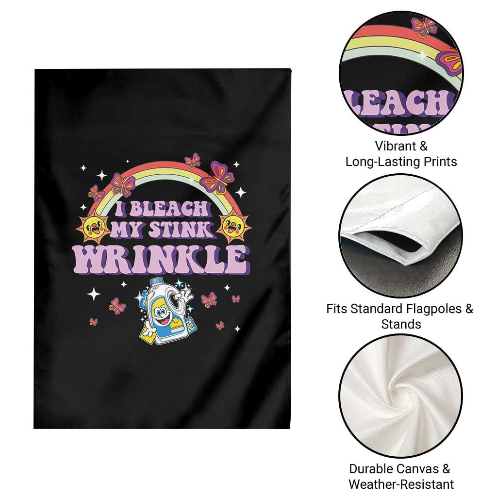 Funny I Bleach My Stink Wrinkle Garden Flag Gag Adult Humor Rainbow Bleach Bottle - Wonder Print Shop