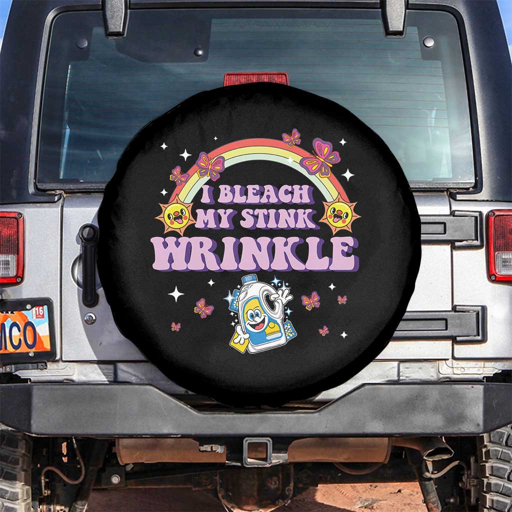 Funny I Bleach My Stink Wrinkle Spare Tire Cover Gag Adult Humor Rainbow Bleach Bottle - Wonder Print Shop