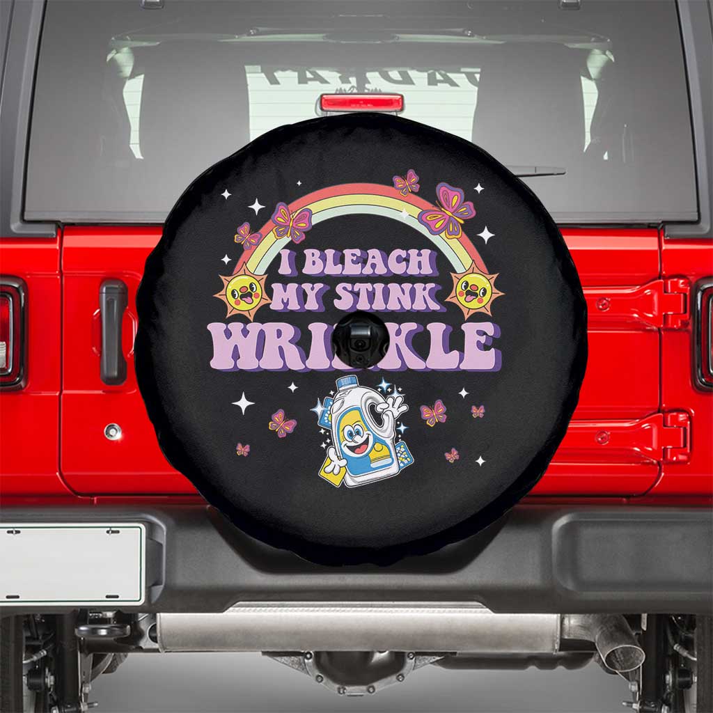 Funny I Bleach My Stink Wrinkle Spare Tire Cover Gag Adult Humor Rainbow Bleach Bottle - Wonder Print Shop