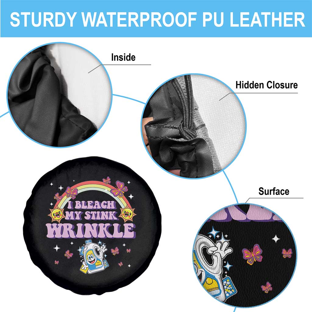 Funny I Bleach My Stink Wrinkle Spare Tire Cover Gag Adult Humor Rainbow Bleach Bottle - Wonder Print Shop