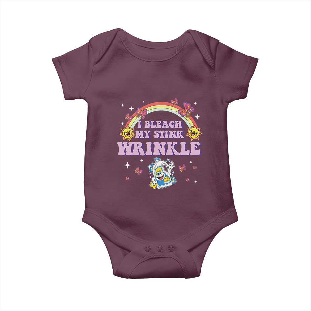 Funny I Bleach My Stink Wrinkle Baby Onesie Gag Adult Humor Rainbow Bleach Bottle - Wonder Print Shop