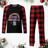 Funny I Bleach My Stink Wrinkle Plaid Pajama Set Gag Adult Humor Rainbow Bleach Bottle - Wonder Print Shop