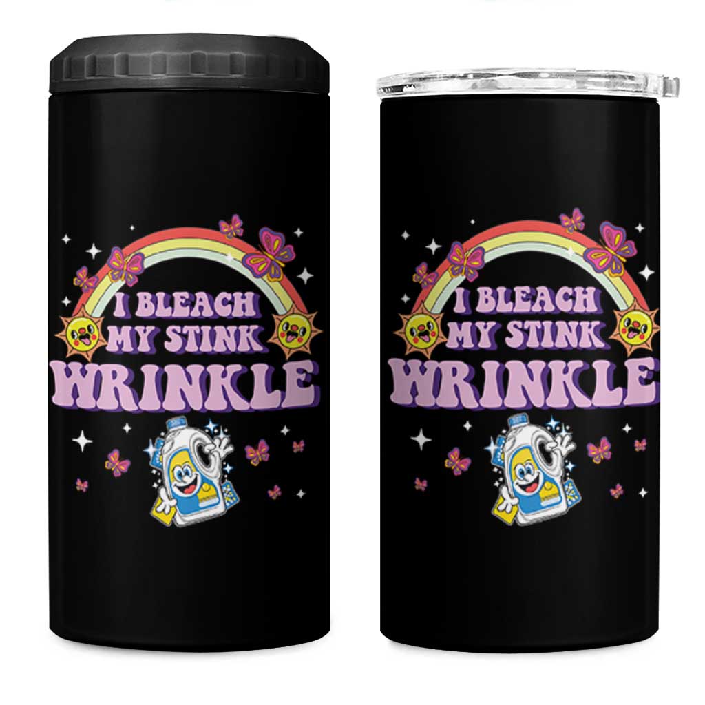 Funny I Bleach My Stink Wrinkle 4 in 1 Can Cooler Tumbler Gag Adult Humor Rainbow Bleach Bottle - Wonder Print Shop