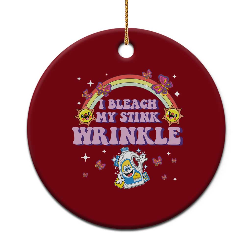 Funny I Bleach My Stink Wrinkle Ceramic Ornament Gag Adult Humor Rainbow Bleach Bottle - Wonder Print Shop