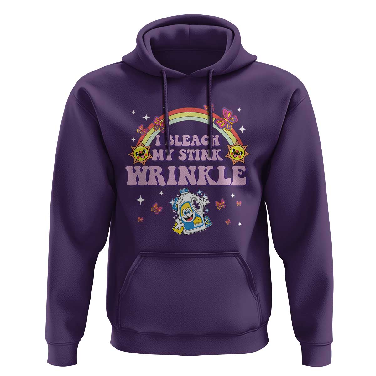 Funny I Bleach My Stink Wrinkle Hoodie Gag Adult Humor Rainbow Bleach Bottle - Wonder Print Shop