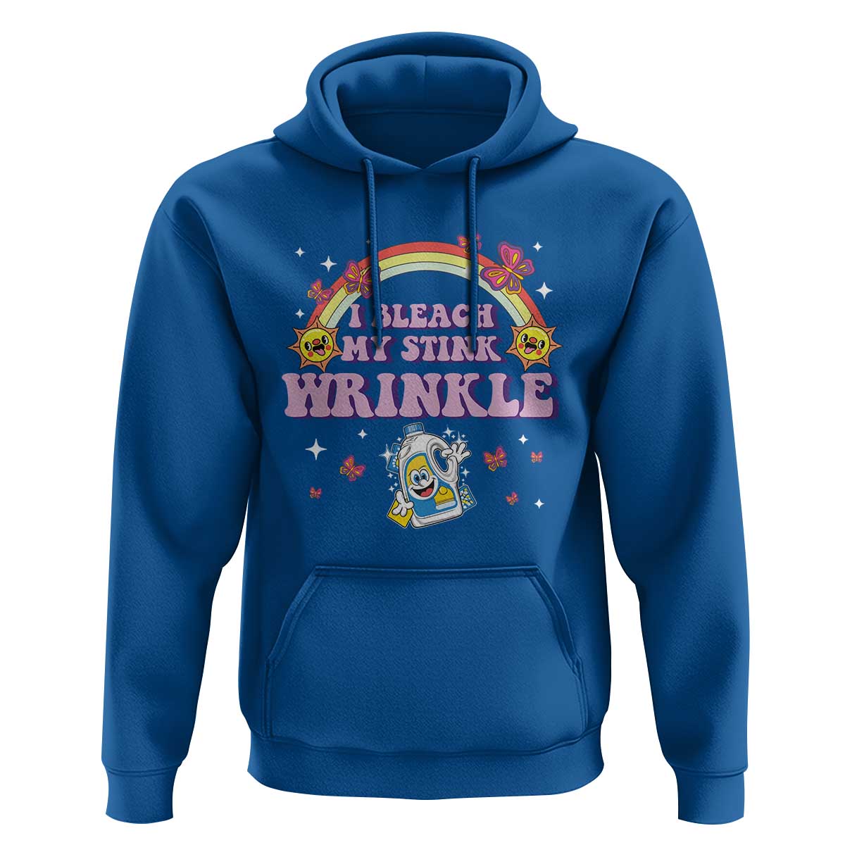 Funny I Bleach My Stink Wrinkle Hoodie Gag Adult Humor Rainbow Bleach Bottle - Wonder Print Shop