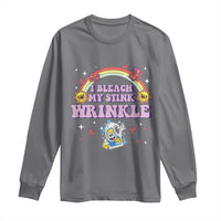 Funny I Bleach My Stink Wrinkle Long Sleeve Shirt Gag Adult Humor Rainbow Bleach Bottle - Wonder Print Shop
