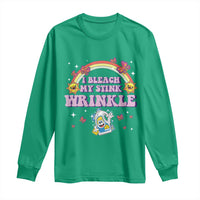 Funny I Bleach My Stink Wrinkle Long Sleeve Shirt Gag Adult Humor Rainbow Bleach Bottle - Wonder Print Shop