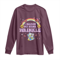 Funny I Bleach My Stink Wrinkle Long Sleeve Shirt Gag Adult Humor Rainbow Bleach Bottle - Wonder Print Shop