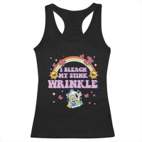 Funny I Bleach My Stink Wrinkle Racerback Tank Top Gag Adult Humor Rainbow Bleach Bottle - Wonder Print Shop