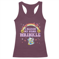 Funny I Bleach My Stink Wrinkle Racerback Tank Top Gag Adult Humor Rainbow Bleach Bottle - Wonder Print Shop