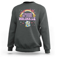 Funny I Bleach My Stink Wrinkle Sweatshirt Gag Adult Humor Rainbow Bleach Bottle - Wonder Print Shop