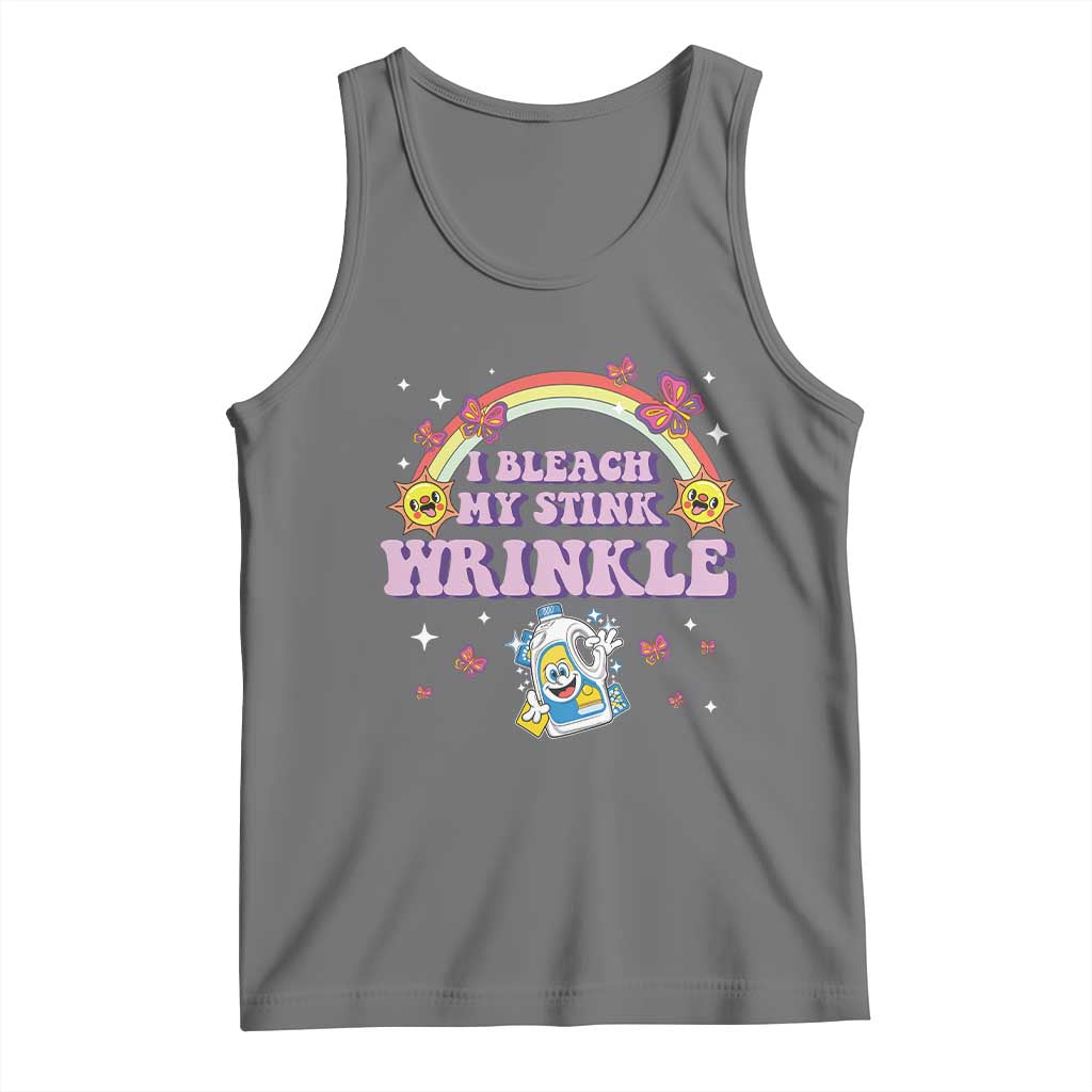 Funny I Bleach My Stink Wrinkle Tank Top Gag Adult Humor Rainbow Bleach Bottle - Wonder Print Shop