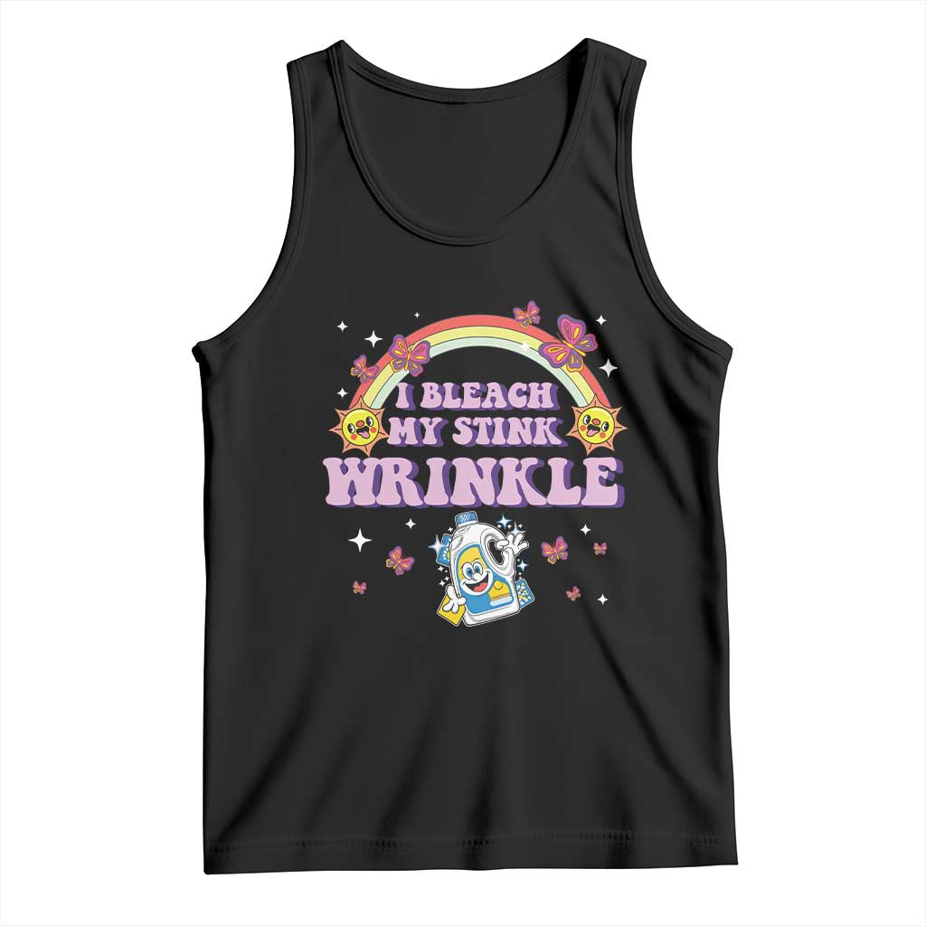 Funny I Bleach My Stink Wrinkle Tank Top Gag Adult Humor Rainbow Bleach Bottle - Wonder Print Shop