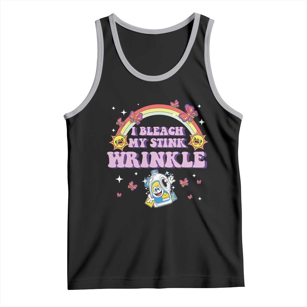 Funny I Bleach My Stink Wrinkle Tank Top Gag Adult Humor Rainbow Bleach Bottle - Wonder Print Shop