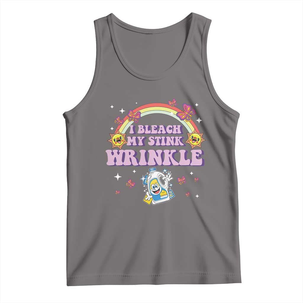 Funny I Bleach My Stink Wrinkle Tank Top Gag Adult Humor Rainbow Bleach Bottle - Wonder Print Shop