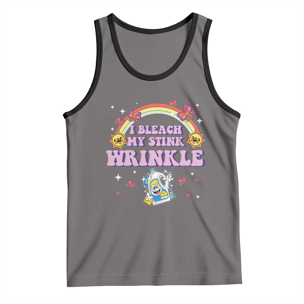 Funny I Bleach My Stink Wrinkle Tank Top Gag Adult Humor Rainbow Bleach Bottle - Wonder Print Shop
