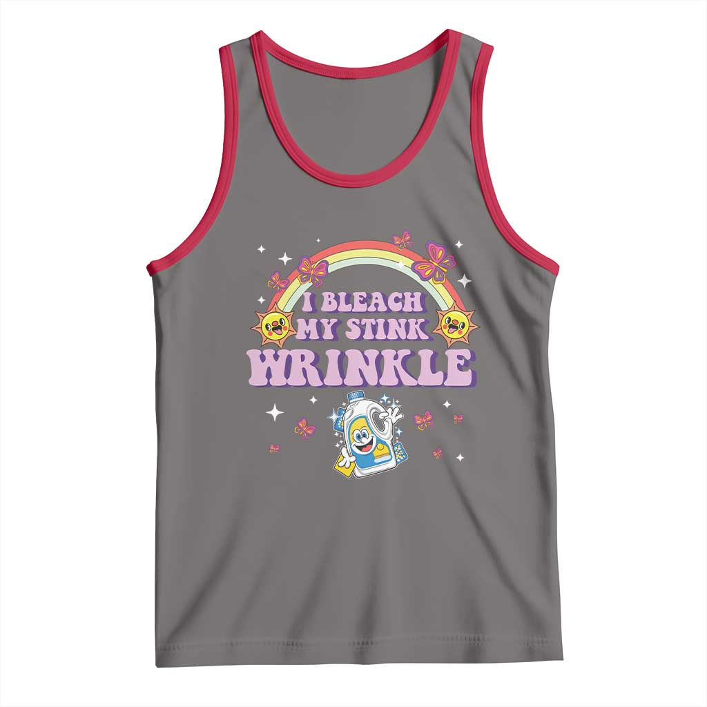 Funny I Bleach My Stink Wrinkle Tank Top Gag Adult Humor Rainbow Bleach Bottle - Wonder Print Shop