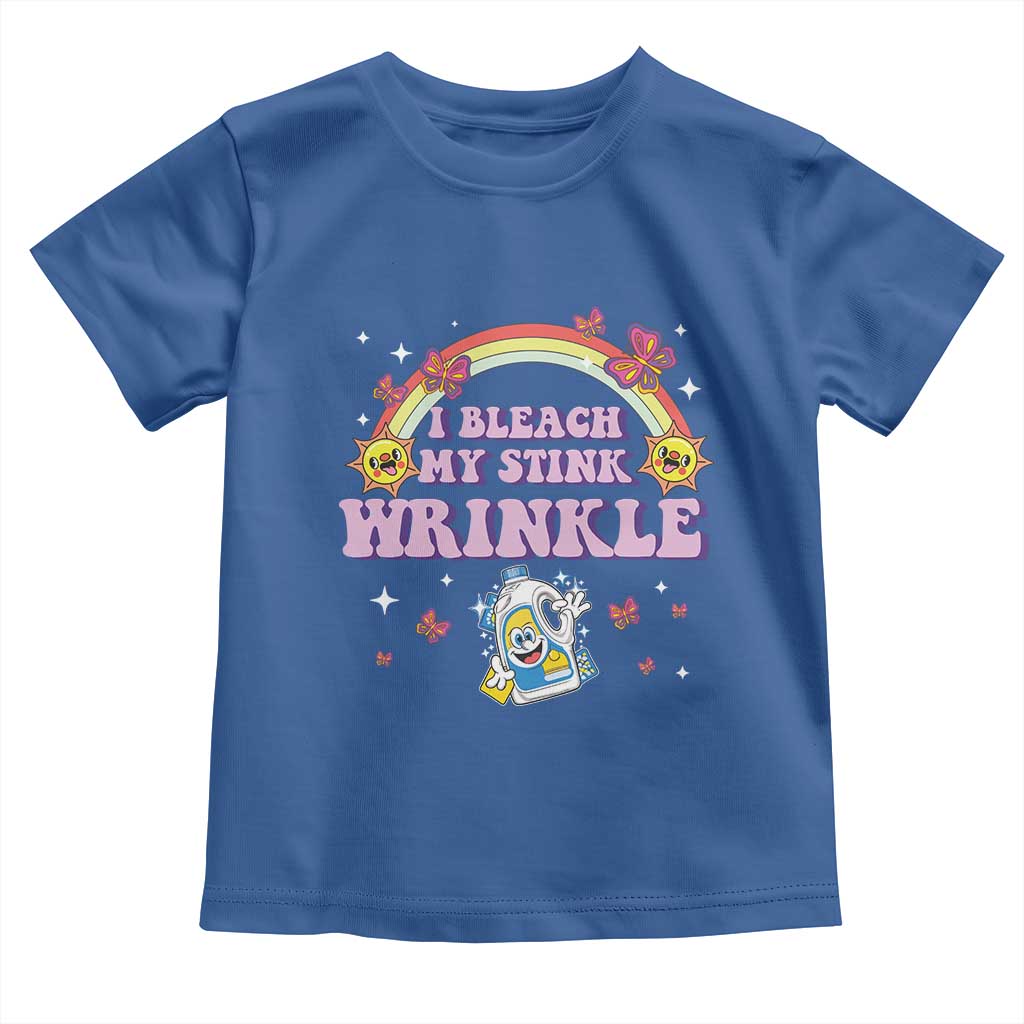 Funny I Bleach My Stink Wrinkle Toddler T Shirt Gag Adult Humor Rainbow Bleach Bottle - Wonder Print Shop