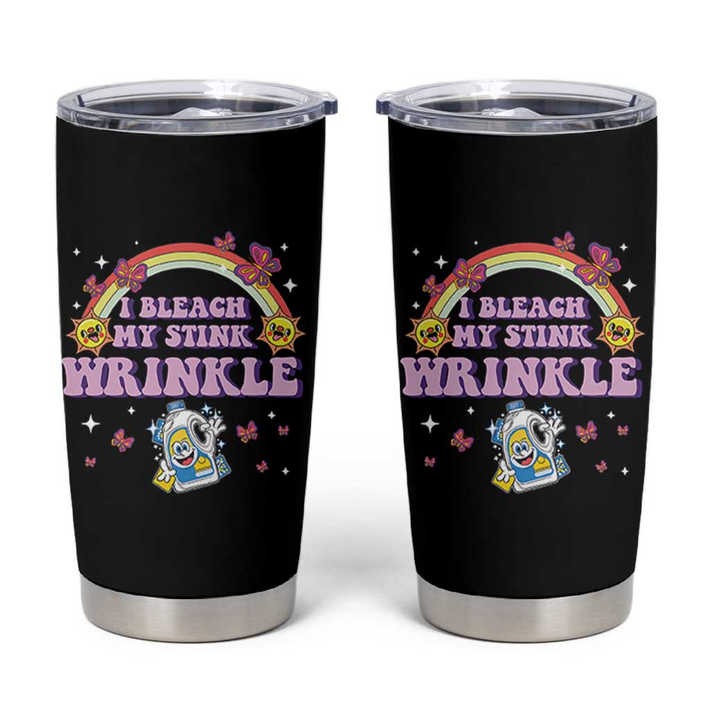 Funny I Bleach My Stink Wrinkle Tumbler Cup Gag Adult Humor Rainbow Bleach Bottle - Wonder Print Shop
