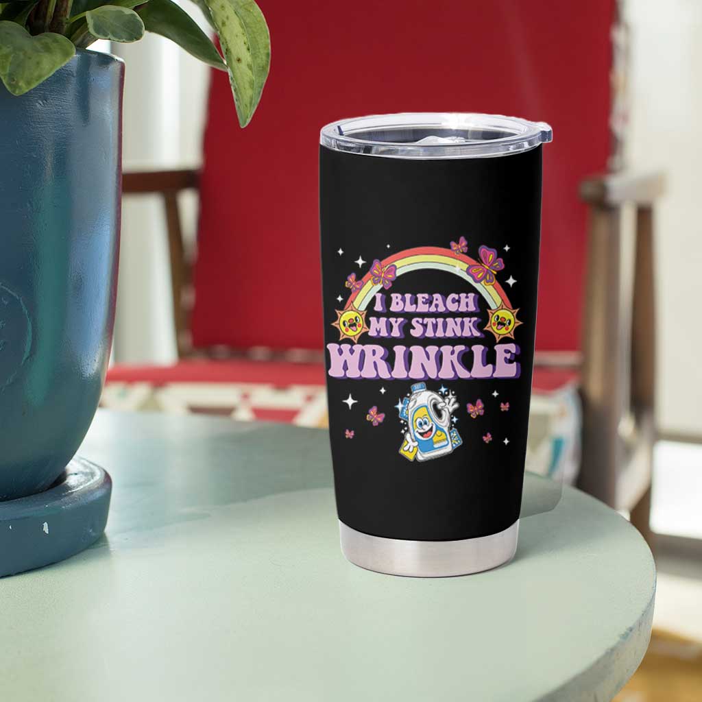 Funny I Bleach My Stink Wrinkle Tumbler Cup Gag Adult Humor Rainbow Bleach Bottle - Wonder Print Shop