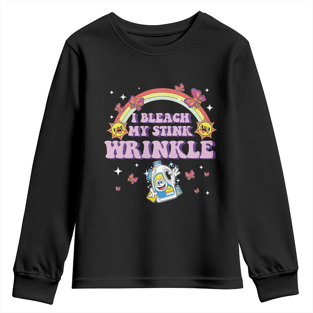 Funny I Bleach My Stink Wrinkle Youth Sweatshirt Gag Adult Humor Rainbow Bleach Bottle - Wonder Print Shop