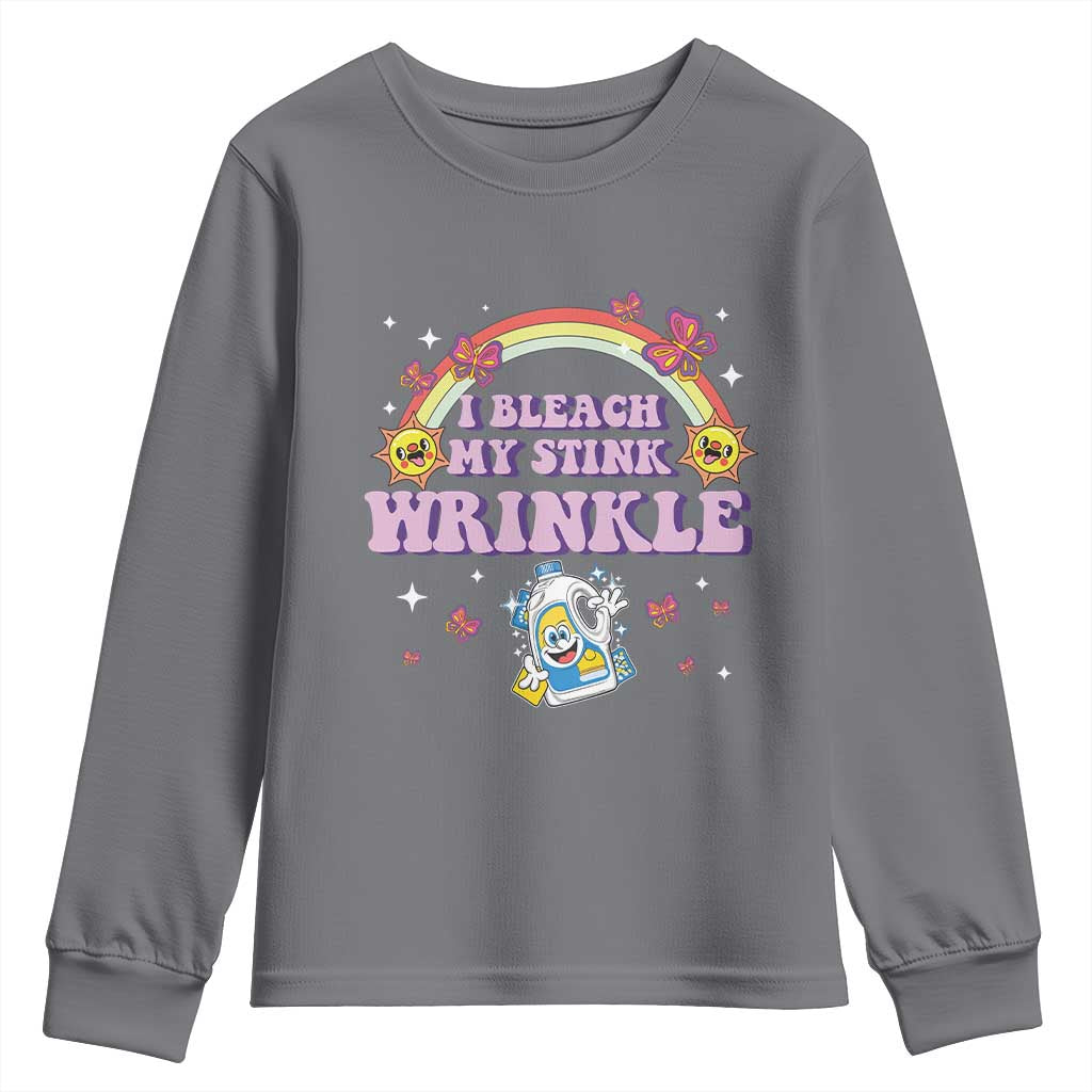 Funny I Bleach My Stink Wrinkle Youth Sweatshirt Gag Adult Humor Rainbow Bleach Bottle - Wonder Print Shop