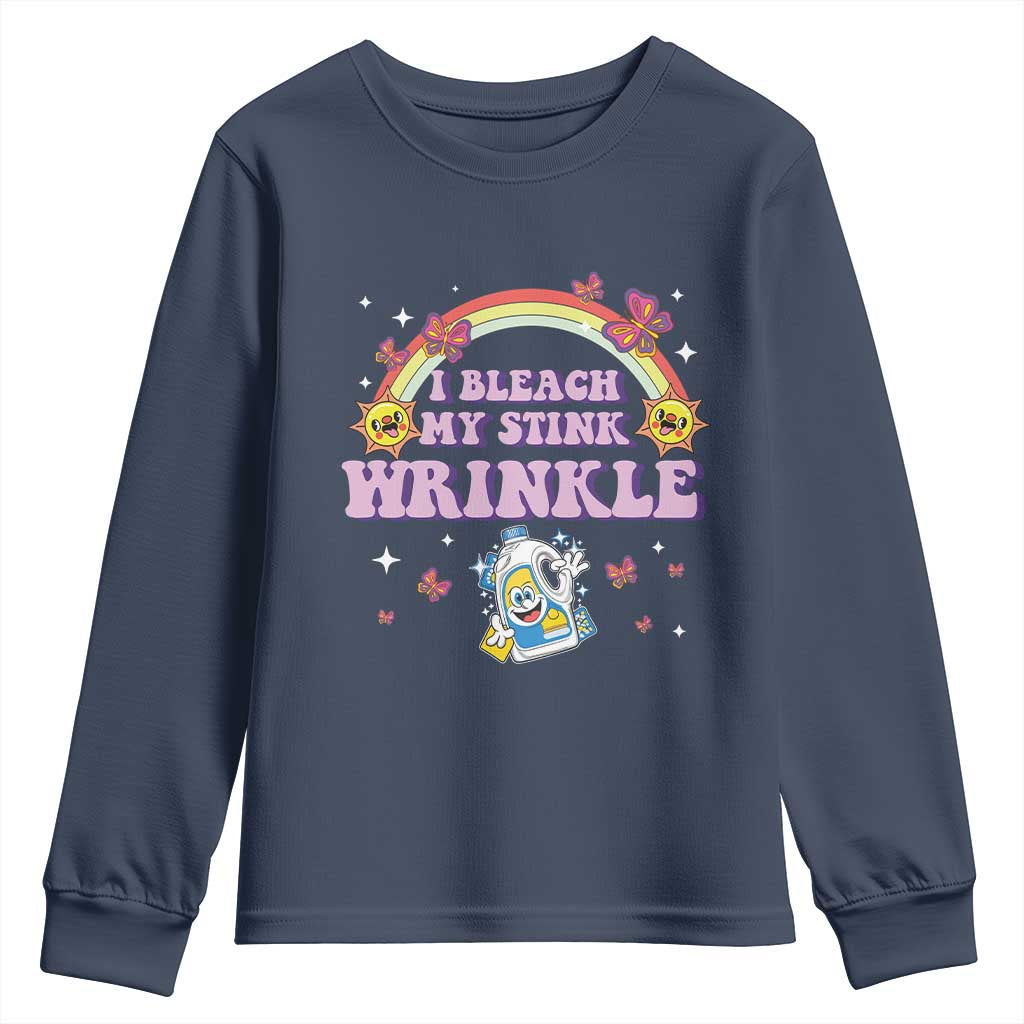 Funny I Bleach My Stink Wrinkle Youth Sweatshirt Gag Adult Humor Rainbow Bleach Bottle - Wonder Print Shop