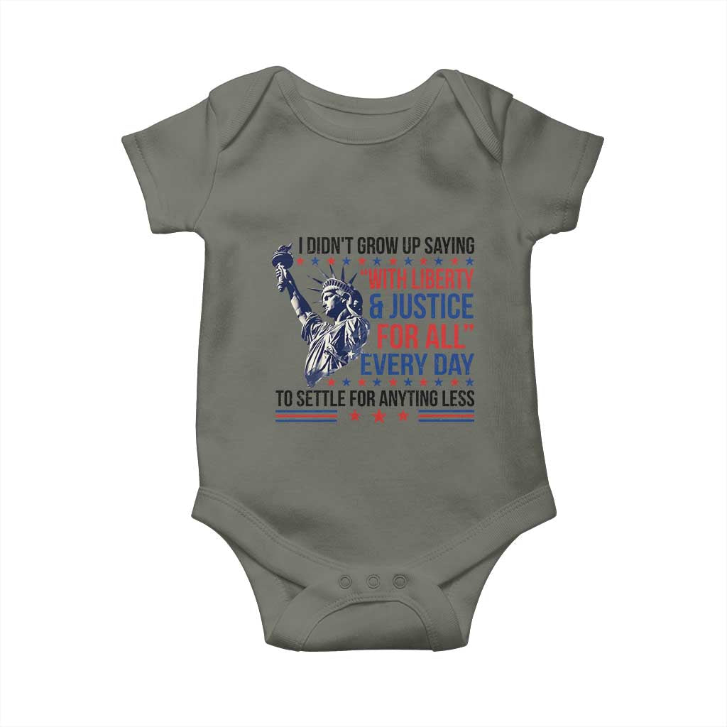 Funny I Didn't Grow Up Saying With Liberty And Justice For All Baby Onesie - Wonder Print Shop