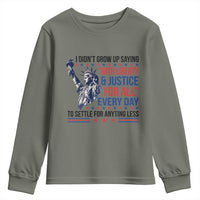 Funny I Didn't Grow Up Saying With Liberty And Justice For All Youth Sweatshirt - Wonder Print Shop