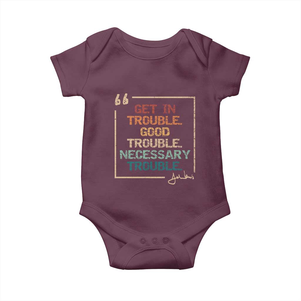 Funny Get In Good Necessary Trouble Baby Onesie John Lewis Civil Rights Social Justice - Wonder Print Shop