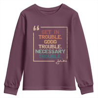 Funny Get In Good Necessary Trouble Youth Sweatshirt John Lewis Civil Rights Social Justice - Wonder Print Shop