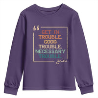 Funny Get In Good Necessary Trouble Youth Sweatshirt John Lewis Civil Rights Social Justice - Wonder Print Shop