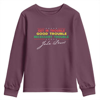 John Lewis Quote Youth Sweatshirt Get In Good Necessary Trouble Civil Rights - Wonder Print Shop