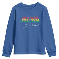 John Lewis Quote Youth Sweatshirt Get In Good Necessary Trouble Civil Rights - Wonder Print Shop