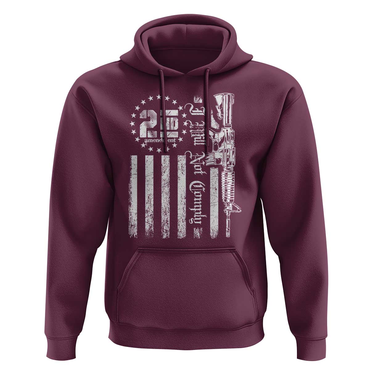 2nd Amendment I Will Not Comply Hoodie AR15 Pro-Gun Rights American Flag - Wonder Print Shop