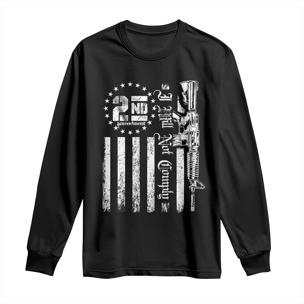 2nd Amendment I Will Not Comply Long Sleeve Shirt AR15 Pro-Gun Rights American Flag - Wonder Print Shop