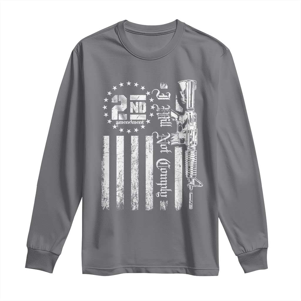 2nd Amendment I Will Not Comply Long Sleeve Shirt AR15 Pro-Gun Rights American Flag - Wonder Print Shop