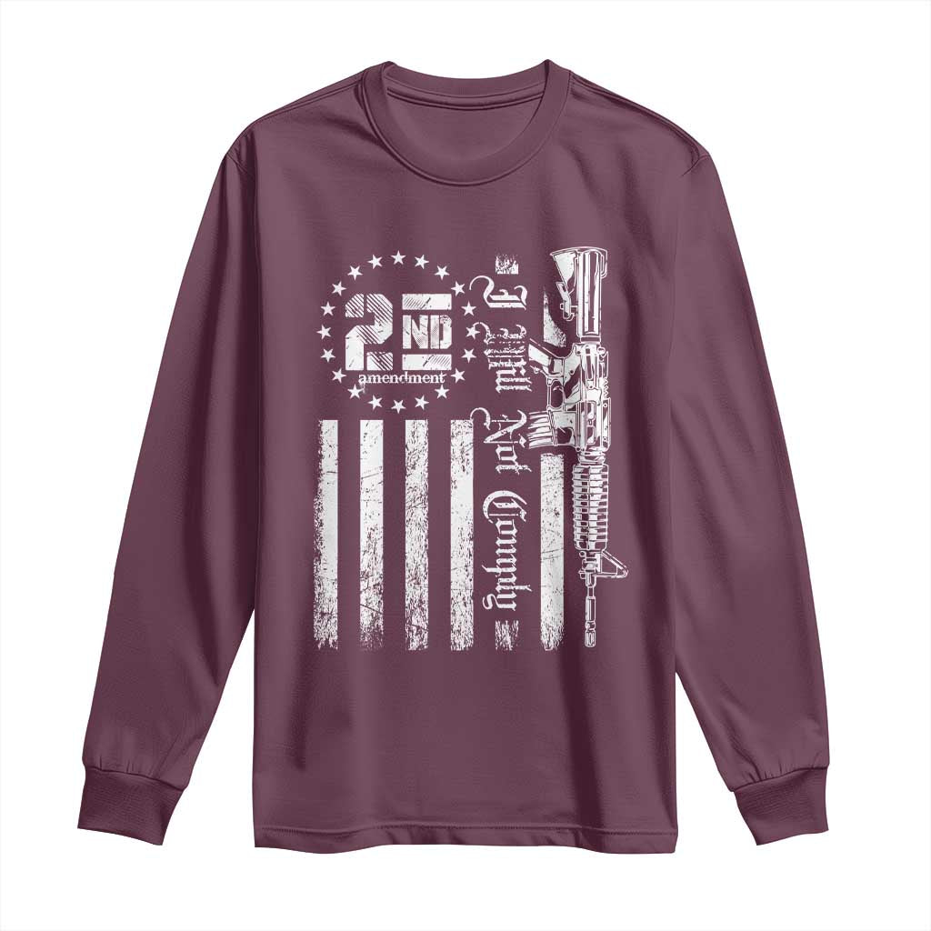 2nd Amendment I Will Not Comply Long Sleeve Shirt AR15 Pro-Gun Rights American Flag - Wonder Print Shop