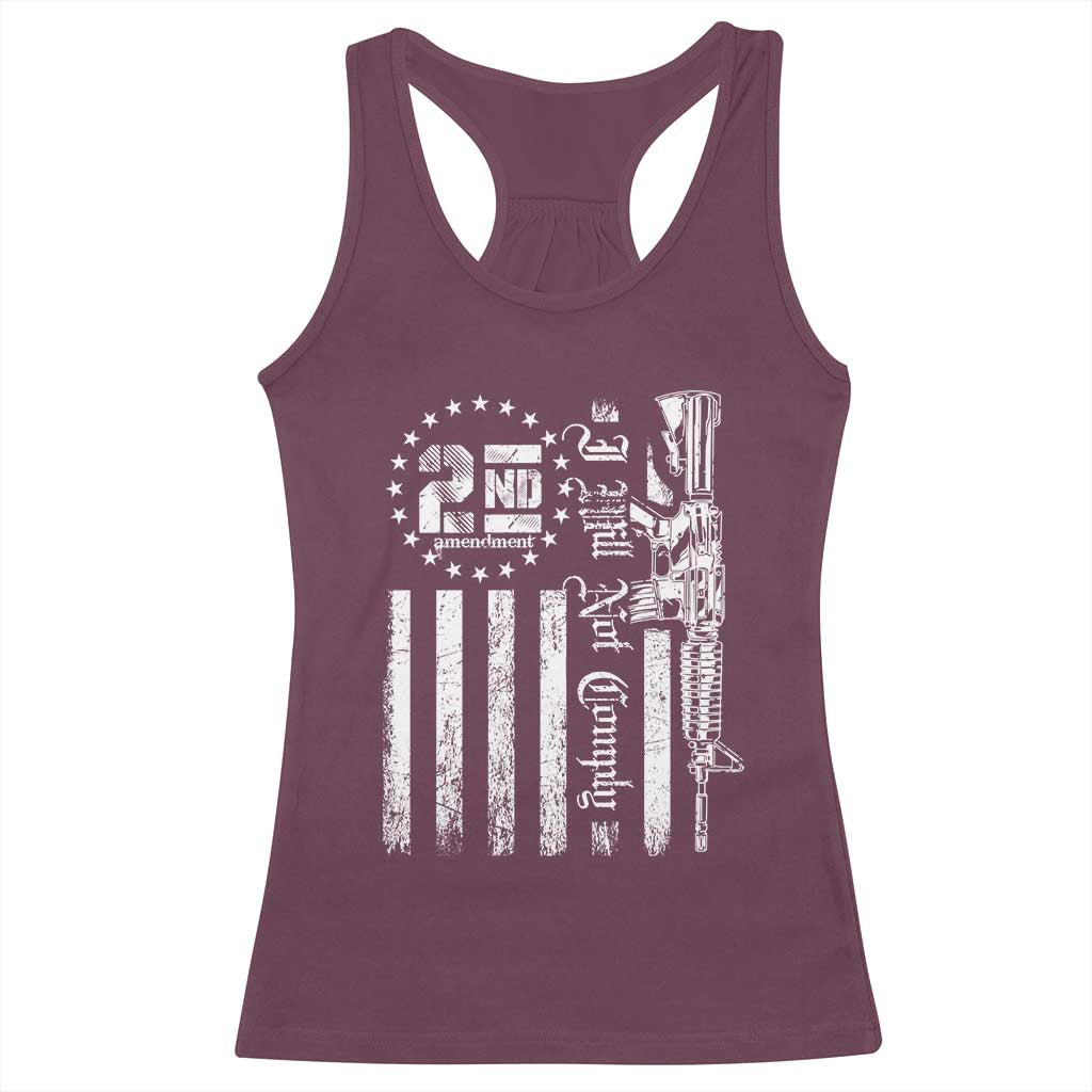 2nd Amendment I Will Not Comply Racerback Tank Top AR15 Pro-Gun Rights American Flag - Wonder Print Shop