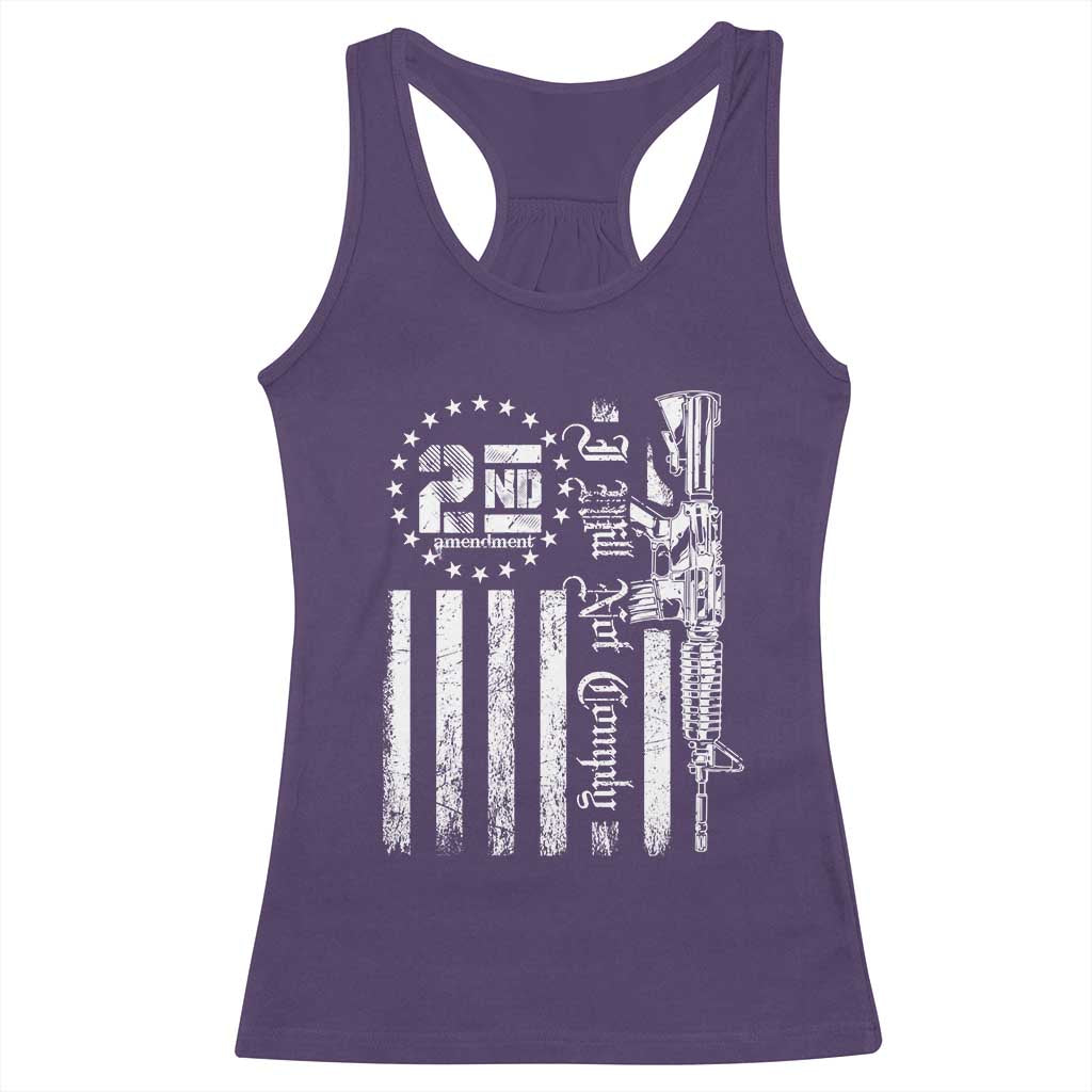 2nd Amendment I Will Not Comply Racerback Tank Top AR15 Pro-Gun Rights American Flag - Wonder Print Shop