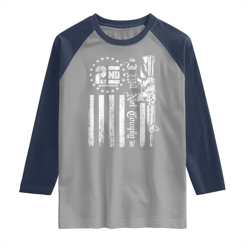 2nd Amendment I Will Not Comply Raglan Shirt AR15 Pro-Gun Rights American Flag - Wonder Print Shop